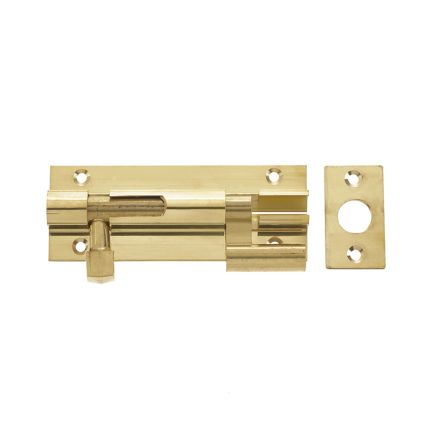Jedo Brass Heavy Necked Barrel Bolts 100x38mm Polished Brass - By Frelan Hardware - J1002PB-4