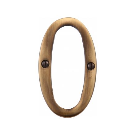 Heritage Brass Numeral 0 Face Fix 76mm (3") Antique Brass finish
