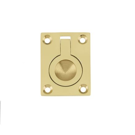 Jedo 38x50mm Flush Rings 38x50mm Polished Brass - By Frelan Hardware - JV424APB