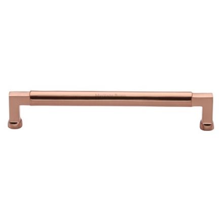 Heritage Brass Cabinet Pull Bauhaus Design 203mm CTC Satin Rose Gold Finish
