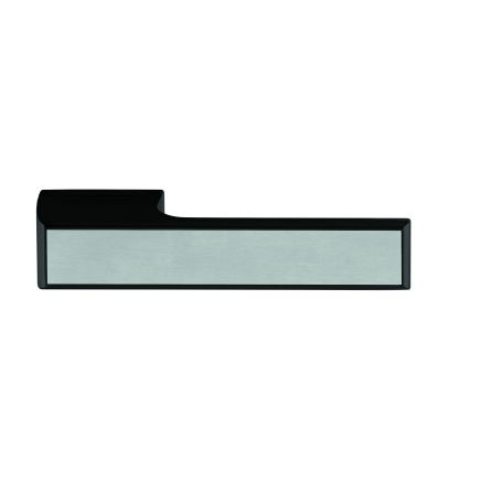 Tupai Rapido VersaLine Tobar Lever Door Handle on Long Rose - Satin Stainless Steel Decorative Plate - Matt Black