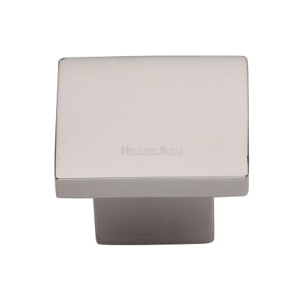 Heritage Brass Cabinet Knob Classic Square Design 40mm Polished Nickel finish