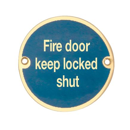 Stainless Steel Fire Door Keep Locked Shut 75mm Polished Brass - By Frelan Hardware - JS109PB
