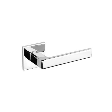 Tupai Rapido 5S Line Portel Lever Door Handle on 5mm Slimline Square Rose - Bright Polished Chrome
