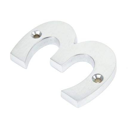 Satin Chrome Numeral 3