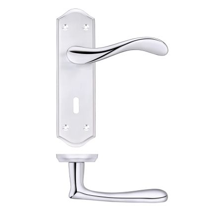 Zoo Hardware Project Asti lever on lock backplate - Satin