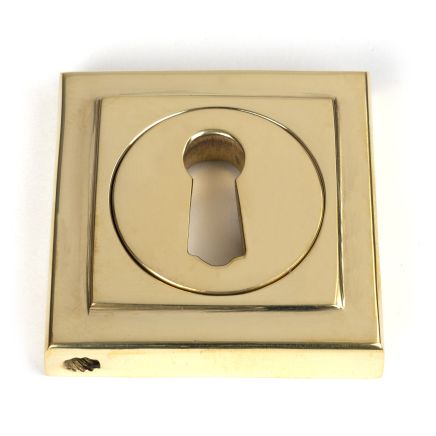 Polished Brass Round Escutcheon (Square)