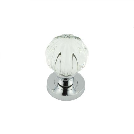 Polished Chrome Glass Pumpkin Mortice Knob - By Frelan Hardware - JH4202PC