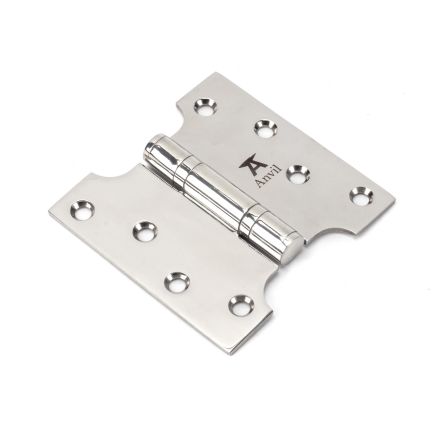 Polished SS (304) 4" x 2" x 4" Parliament Hinge (pair)
