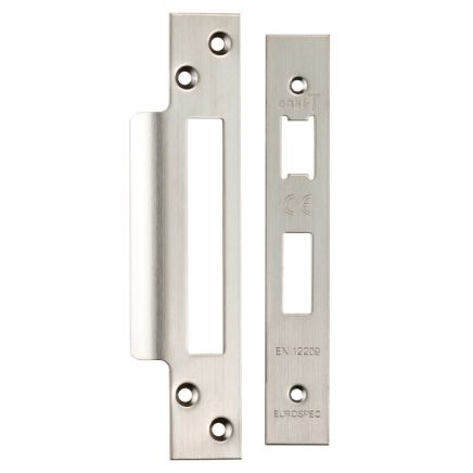 Easi - T Forend Strike And Fixing Pack-Satin Stainless Steel-Square Forend - Satin Stainless Steel