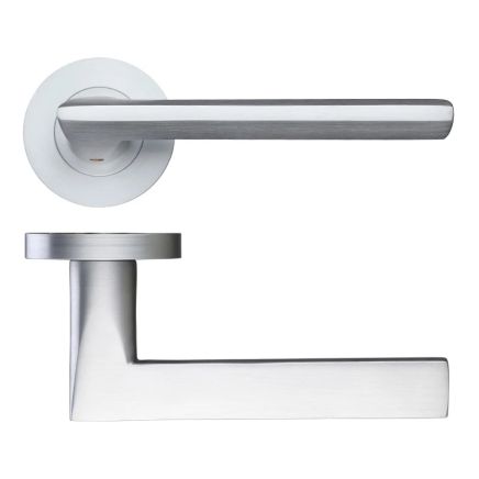 Zoo Hardware Vitorria Lever on Round Rose - Satin Chrome