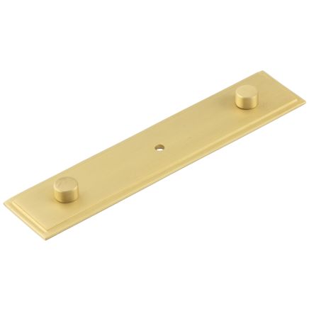 Rushton Backplate for Cupboard Knobs 140x30mm Satin Brass - By Frelan Hardware - HOX6090SB