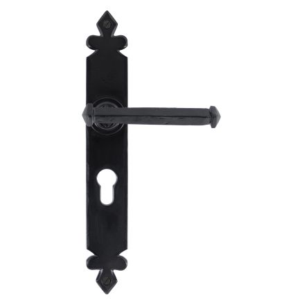 Black Tudor Lever Euro Lock Set