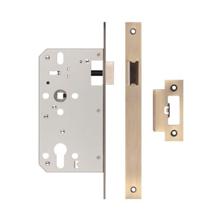 72mm Antique Brass Din Euro Latch 60mm Backset - By Frelan Hardware - JL-DL60AB