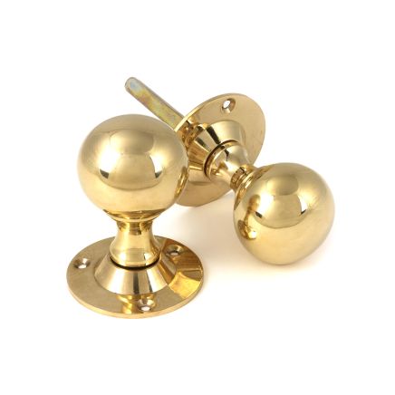 Polished Brass Ball Mortice Knob Set