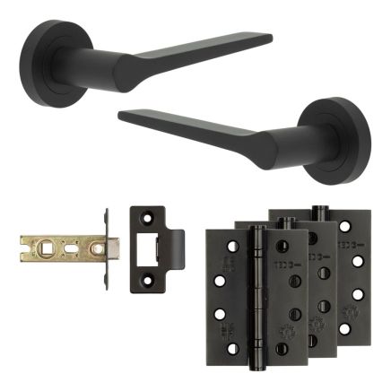 Complete Gio Door Handle Pack - Internal Doors - Black - By Frelan Hardware - JE-E2A-MB
