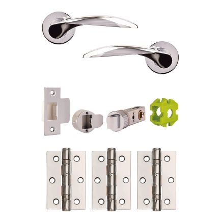Jigtech Cresta Passage Door Pack Polished Chrome - JTB72000