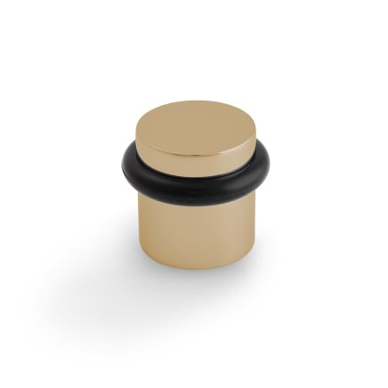 Valli 38 x 35mm - Floor Mounted Plain Doorstop - Concealed Fix - Polished Brass PVD