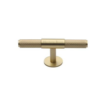 Heritage Brass Cabinet Knob Knurled Fountain Design 90mm Satin Brass finish