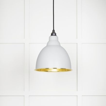 Hammered Brass Brindley Pendant in Flock