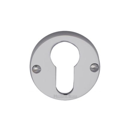 Heritage Brass Euro Profile Cylinder Escutcheon Satin Chrome finish