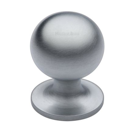 Heritage Brass Cabinet Knob Ball Design 38mm Satin Chrome finish