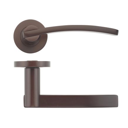 Zoo Hardware Adria lever on round rose - Etna Bronze