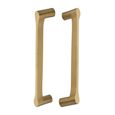 Heritage Brass Back to Back Door Pull Handle Gio Design 332mm Satin Brass Finish