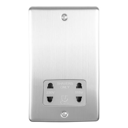 Eurolite Enhance Decorative Shaver Socket Satin Stainless Steel