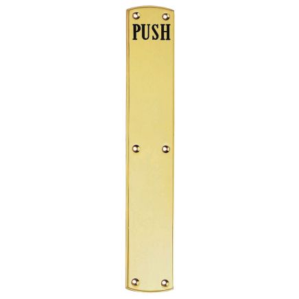 Engraved Push Plate - Polished Brass