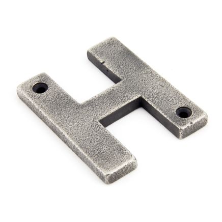 Antique Pewter Letter H