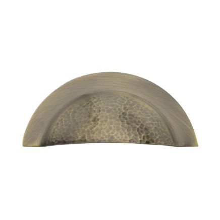 Heritage Brass Drawer Cup Pull Crescent Hammered Design Antique Brass finish