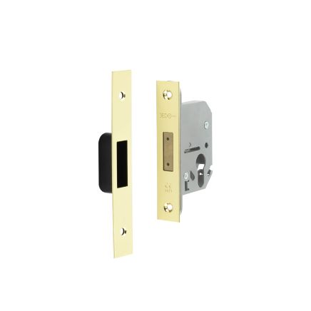 Jedo Euro Profile Deadlocks 65mm Polished Brass - By Frelan Hardware - JL1060PB