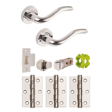 Jigtech Solar Privacy Door Pack Polished Chrome - JTB81000
