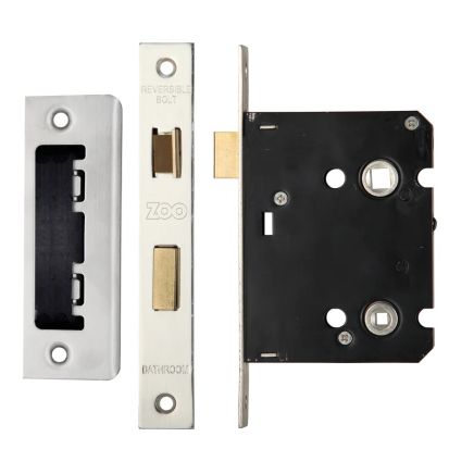 Zoo Hardware Bathroom Lock 3" - 57mm c/c - Satin Stainless