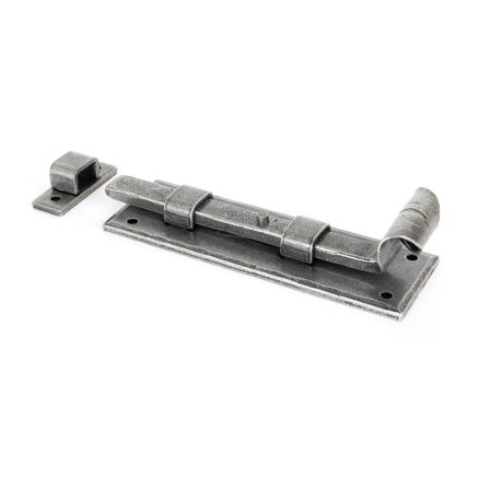 Pewter 6" Straight Door Bolt