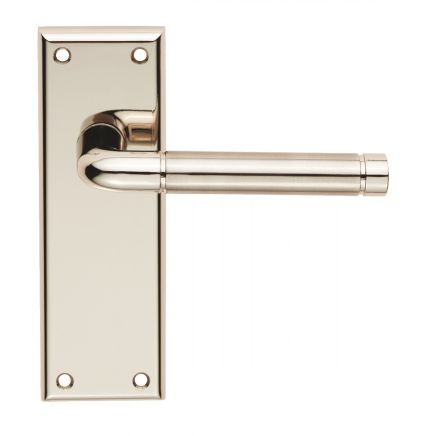Serozzetta Quaranta Lever On Latch Backplate Retail Packaging - Polished Nickel/Satin Nickel