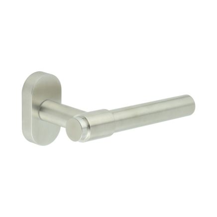 CR-103 Satin Stainless Steel Multi Point Oval Rose Door Handle - By Frelan Hardware - CR-103C4SSS