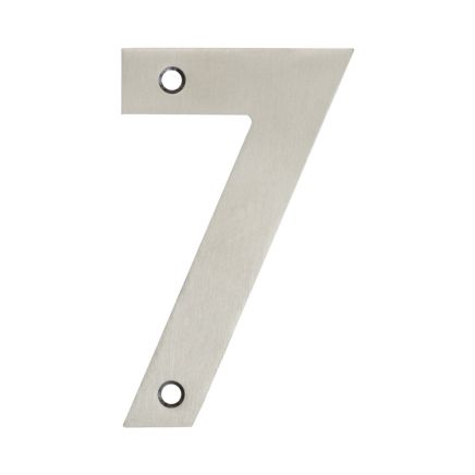 100mm Numerals SSS Finish 100mm Satin Stainless Steel No. 7 - By Frelan Hardware - JSS-7
