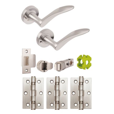 Jigtech Vecta Privacy Door Pack Satin Chrome - JTB82220