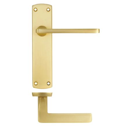 Zoo Hardware Leon lever on latch backplate - Satin Brass