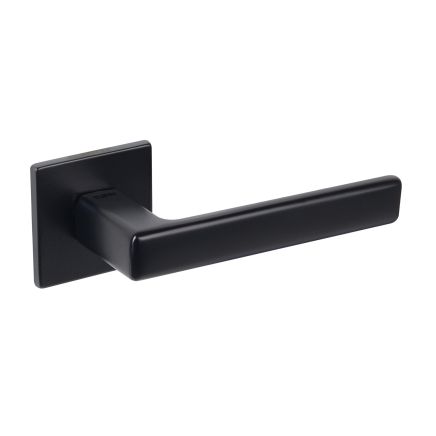 Tupai Rapido 5S Line Portel Lever Door Handle on 5mm Slimline Square Rose - Pearl Black (Pair)