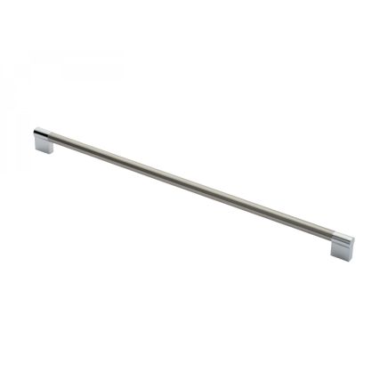Keyhole Handle 448mm - Satin Nickel/Polished Chrome