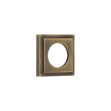 Burlington Square Stepped Outer Rose Antique Brass - By Frelan Hardware - BUR152AB