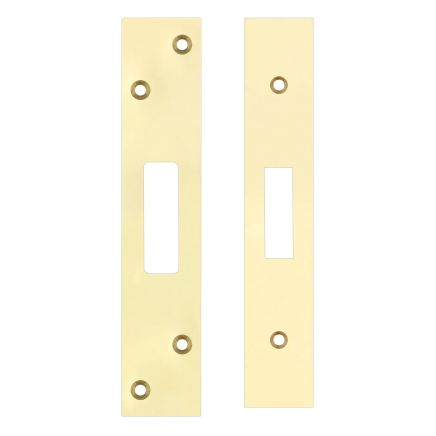 Zoo Hardware Spare Acc Pk for UK Dead Locks - *BLANK* - contains Forend, Strike and Fixing Screws - Brass