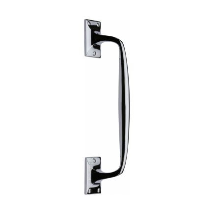Heritage Brass Door Pull Handle Cranked Design 12" Polished Chrome Finish