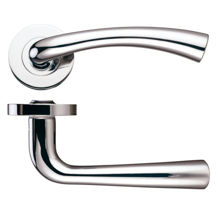 Zoo Hardware Florence lever on round rose - Polished Nickel