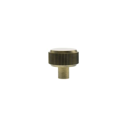 Millhouse Brass Battersea Linear Round Cabinet Knob Handle - Antique Brass