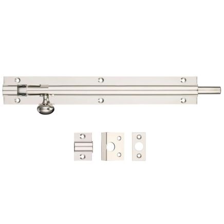 Zoo Hardware Architectural Barrel Bolt 200mm x 30mm - Nickel