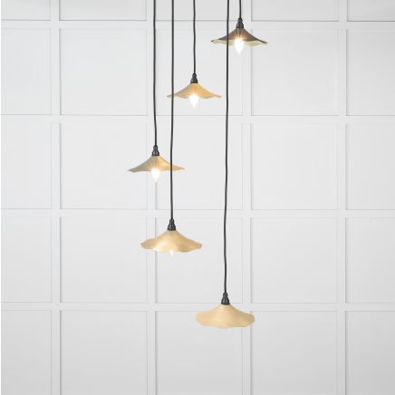 Smooth Brass Flora Cluster Pendant in Tump